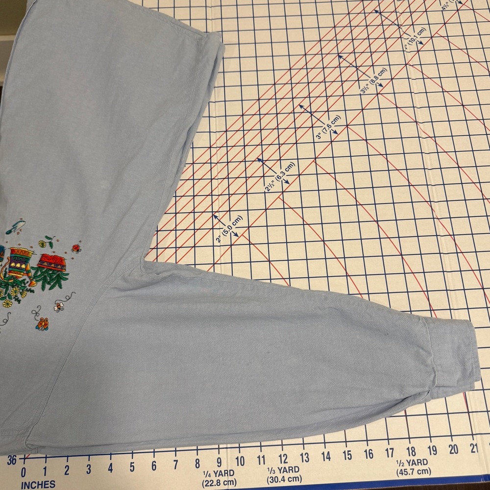 Casey Coleman Vintage Blue Cotton Embroidered Garden Shirt Womens Plant LadyM/L - Picture 11 of 13